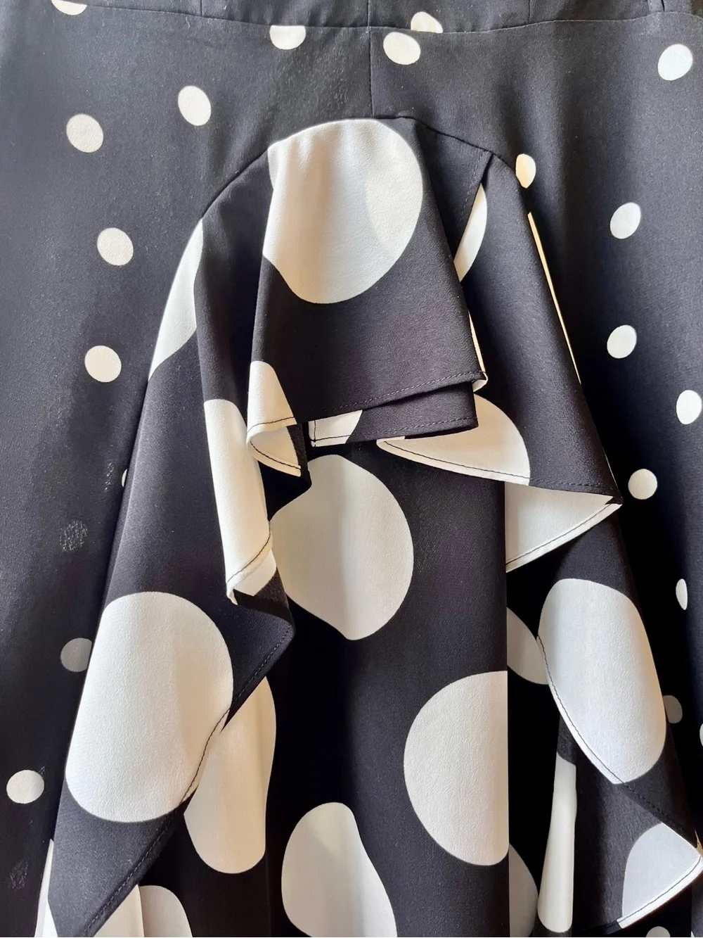 Topshop UK Black & White Polka Dot High-Low Dress, Backless Strappy top,  Ruffle - Picture 4 of 13
